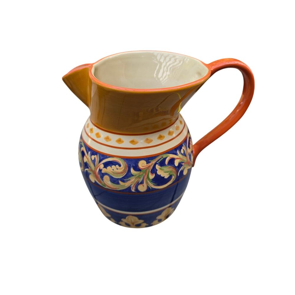 Vintage Pfaltzgraff Villa Della Luna Sangria Pitcher Large 112 oz Stoneware